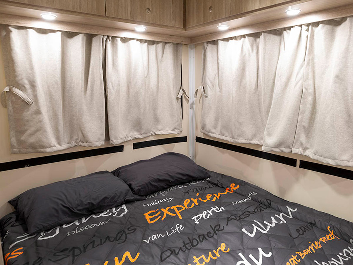 6ST Motorhome - adults bedroom rear view