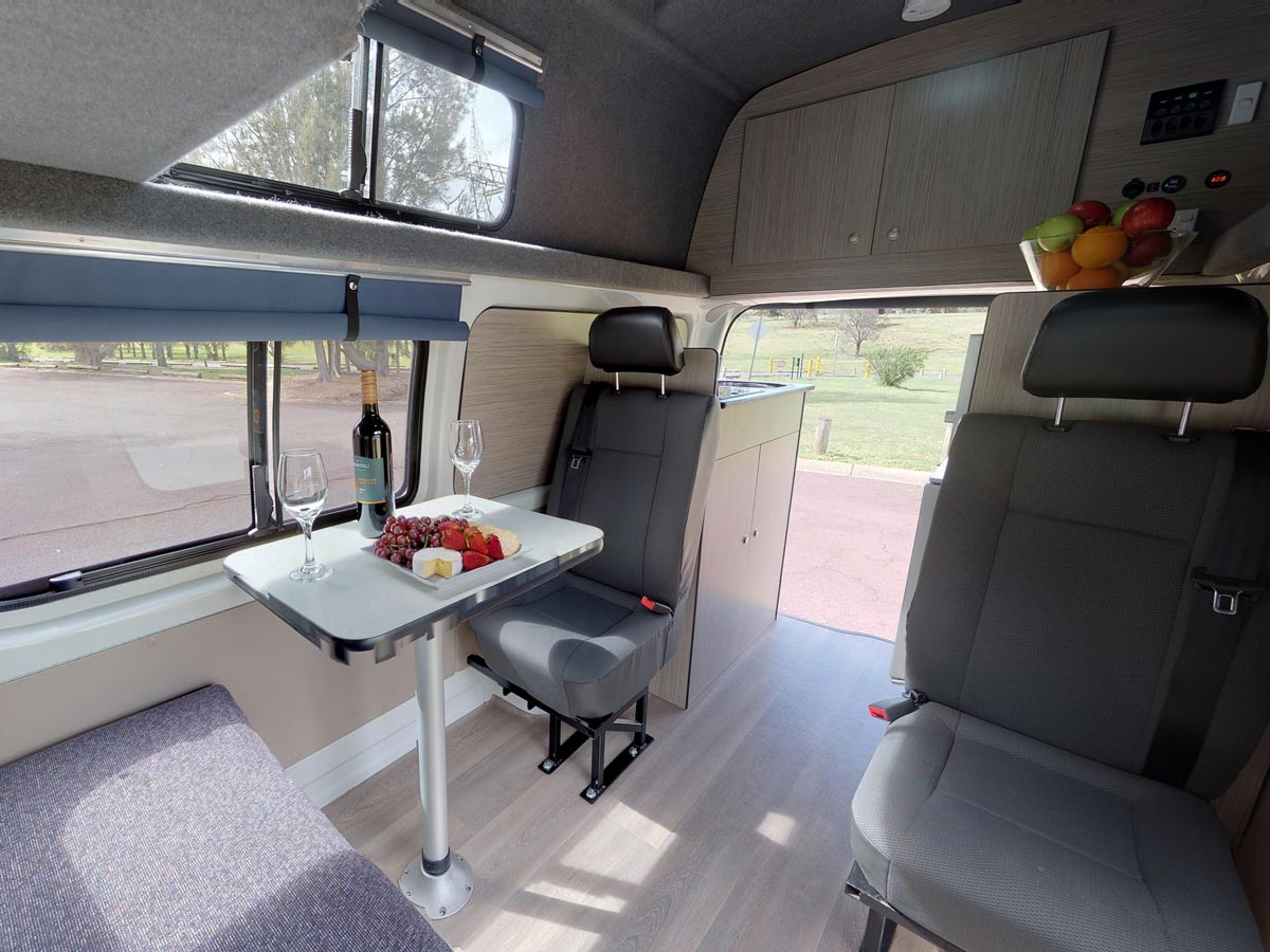 CT 4 Berth Hitop - Inside full view with wine
