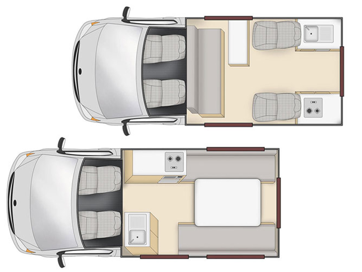 Hippie Hitop Camper - Full inside view
