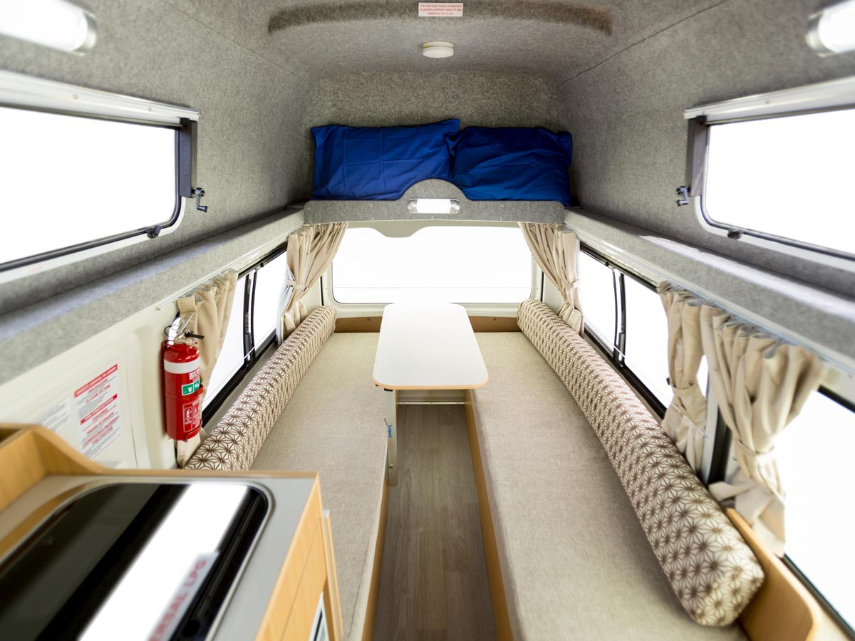 Hippie Hitop Camper - Inside table view 2