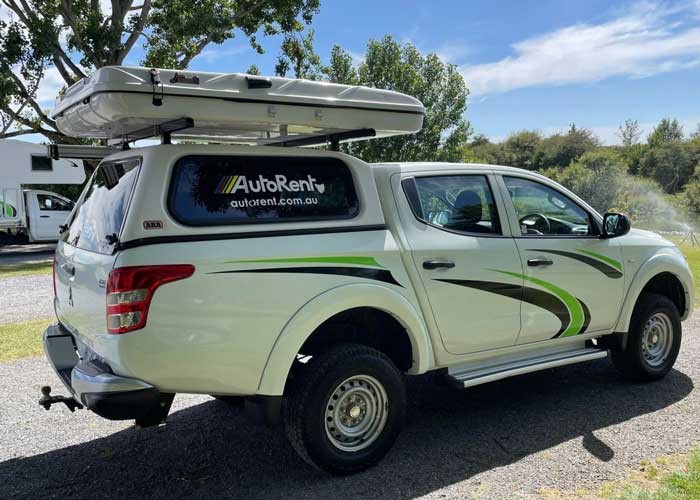 2 Berth Dual Cab with Roof Top Tent - backside view