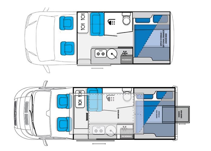 LJ Atlas Motorhom - floorplan view