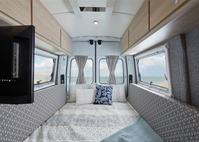 LJ 2 Berth Escape Motorhome - bedroom view