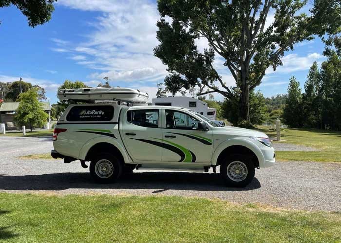 2 Berth Dual Cab with Roof Top Tent - Side view